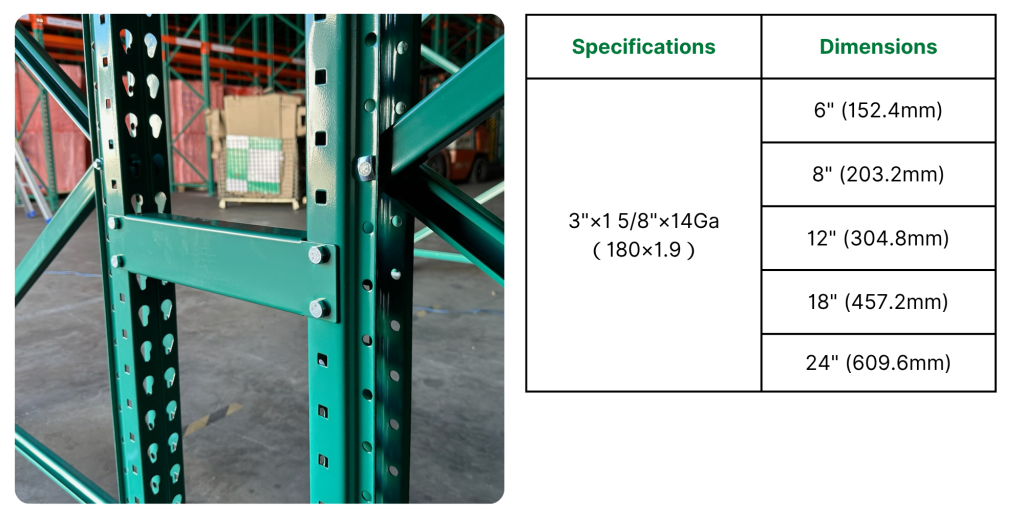 Rack Accessories: Row spacers for pallet rack