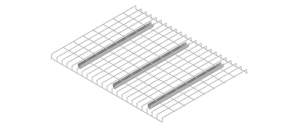 Illustration of wire mesh decking used in warehouse shelves