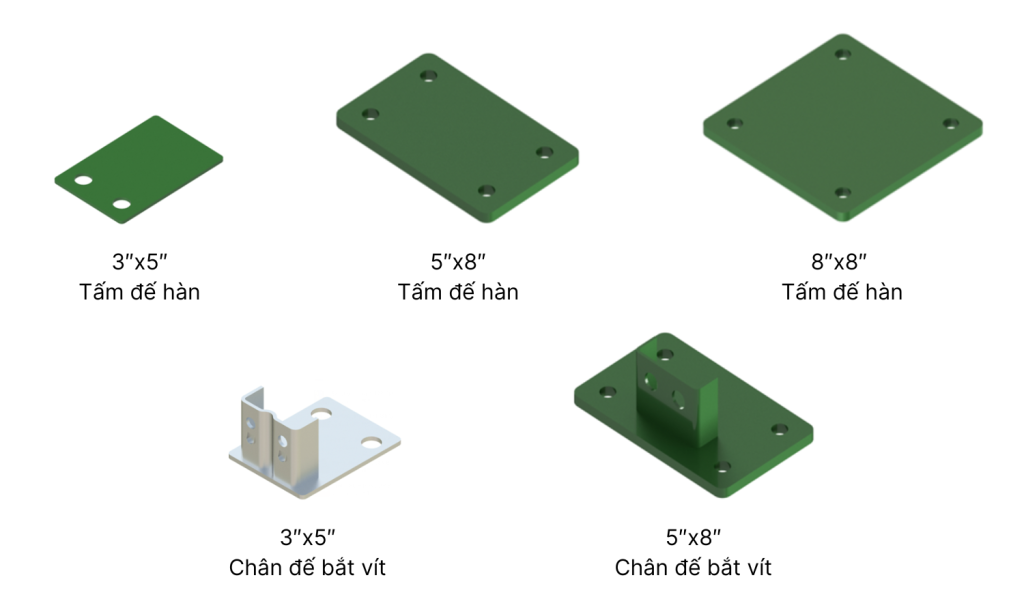 Các loại chân đế kệ giọt nước tiêu chuẩn Mỹ