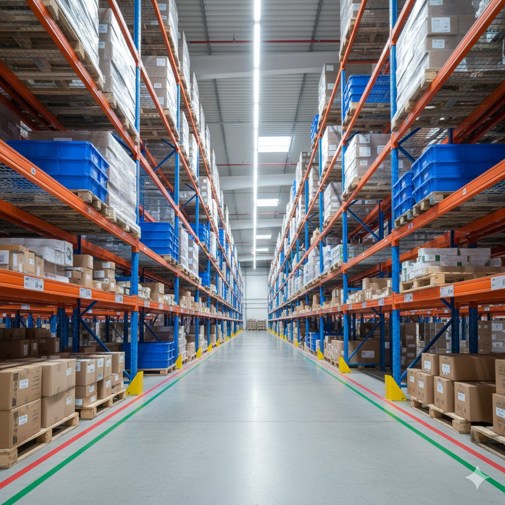 Optimized aisles in a Scientific Warehouse Layout.